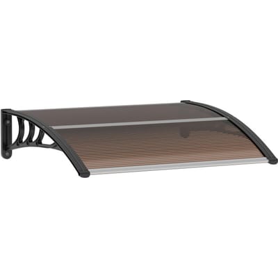 4goodz Deurluifel Afdak 80x120 cm - Overkapping polycarbonaat - Bruin