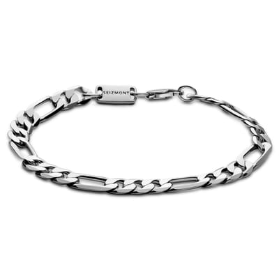 Argentia | 925s | 6 mm Gerhodineerde Sterling Zilveren Armband met Figaro Schakels