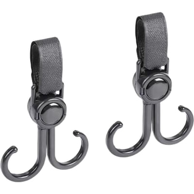 2pcs Double Stroller Swivel Hooks Multifunctional Adjustable Bicycle Stroller Hooks for Hanging Bags