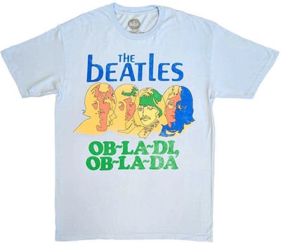The Beatles - Vintage Ob La Di Heren T-shirt - S - Pastelblauw