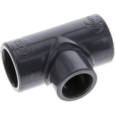PVC Verloopstuk T-fitting Lijmmof 25 tot 20mm [2 Stuks]