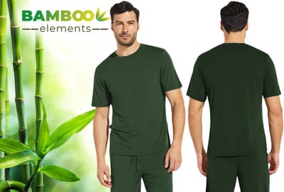 Bamboe T Shirt Heren - Groen - Regular Fit - Casual Heren T Shirt - Bamboo - Ronde Hals