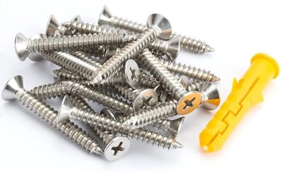 Set met schroeven en wandpluggen, plastic wandankers en betonschroeven voor gipsplaten en metselwerk, M10*50mm, 5 stuks, ideaal voor stevige bevestigingen