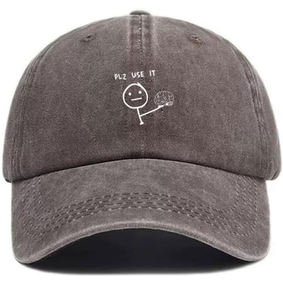 Casquette de Baseball Vintage en Coton Lavé Personnalisée Figure Drôle Chapeau Trucker Réglable Usé Pour Hommes Femmes Casquette de Pensée Créative gray