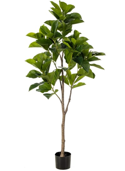 Kunstplant Ficus Benghalensis - Textiel / Metaal - Groen - 170 cm hoog