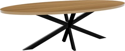 Eettafel ovaal melamine 240cm Tommy lichtbruin ovale tafel