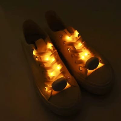 Lichtgevende Nylon Veters - LED - Geel