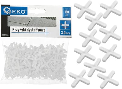 GEKO Tegelafstandhouders - 3mm - 150 stuks - Voor binnen en buiten - Perfecte nivellering