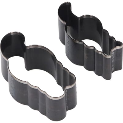 2PCS Outil de découpe perforateur creux en forme de chat en acier allié Set d'outils de poinçonnage manuel pour le cuir black
