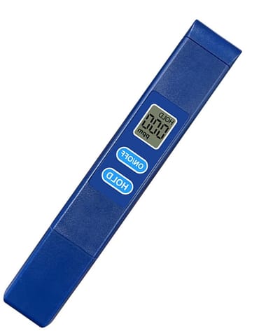 Waterkwaliteitstester: digitale pen, snelle en nauwkeurige watertester, draagbaar, compact, met ABS-behuizing en sonde van legering, meetbereik, knoopbatterij inbegrepen
