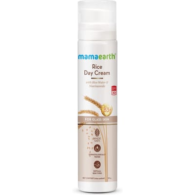 Mamaearth Crème de Jour au Riz Pour Usage Quotidien Avec SPF 30, Niacinamide et Eau de Riz Pour une Peau de Verre Radiante 50g