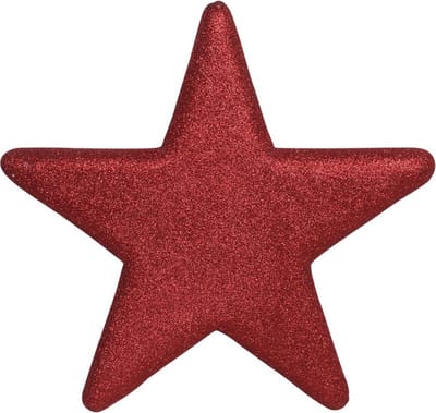 Othmar Decorations Decoratie ster - rood - 25 cm - kunststof - glitter - hangdecoratie - kerstversiering