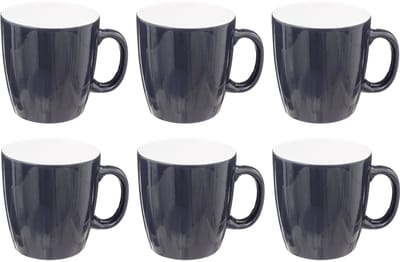 Set van 6 Faience Mokken Colorama 18cl - Blauw - Geschikt voor Warme Dranken
