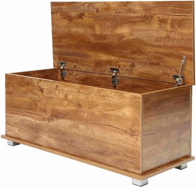 AHD® Dekenkist - Dekenkisten Voor Slaapkamer - Dekenkist Binnen - Dekenkist Hout - Bruin - 40cm x 100cm x 40cm