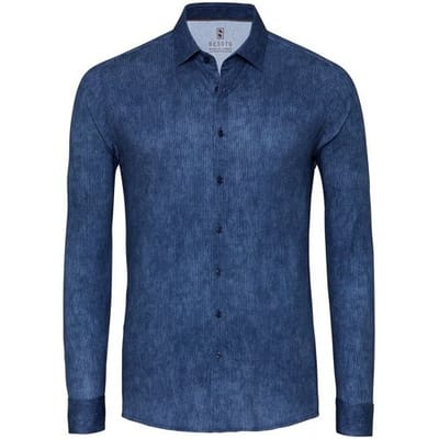 Desoto Overhemd Faux-Uni Corduroy Casual Kent Blauw / male