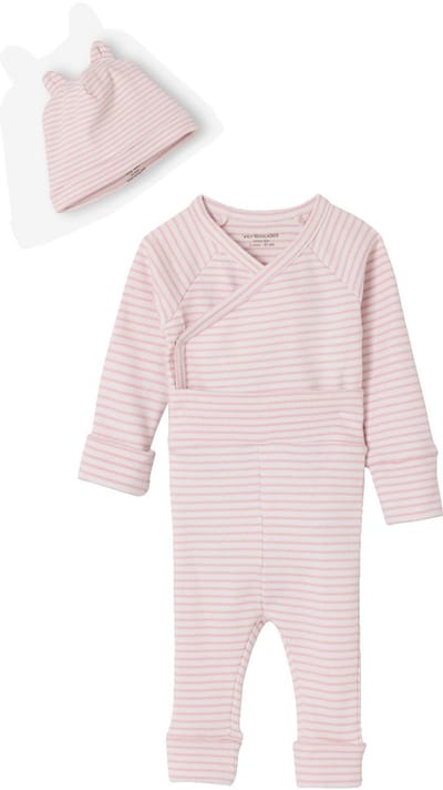 Vertbaudet Babyset body, legging en muts met strepen