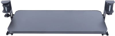Toetsenbordlade onder bureau - Toetsenbord houder - Toetsenbordlade - Voor Onder Bureau en Kantoorgaming - Uitschuifbaar met 25 cm - Verstelbare Klembevestiging - Draagt 20 kg