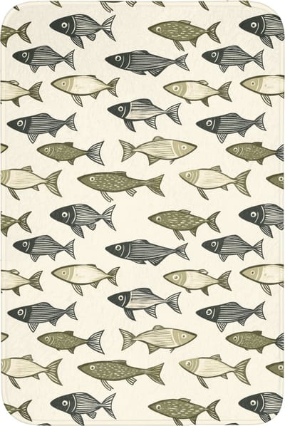 Badmat 60x90 cm - Antislip - Vissen - Klassiek - Groen - Badmatten voor badkamer - Badkamermat - Douchemat - Badkamer mat