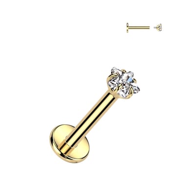 Piercing titanium ster top intern schroefdraad 1.2x6x3 - goud - LMPiercings