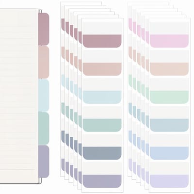 Dailygoods- Paginamarkers 240 stuks - Zelfklevende Tabbladen - Indexetiketten - PET Materiaal - Meerdere Kleuren - Waterbestendig - Indexlabels