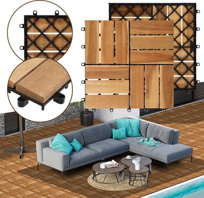 Akazienhout Klik Terrastegels 30x30cm 55 Stuks 5m² FSC-gecertificeerd