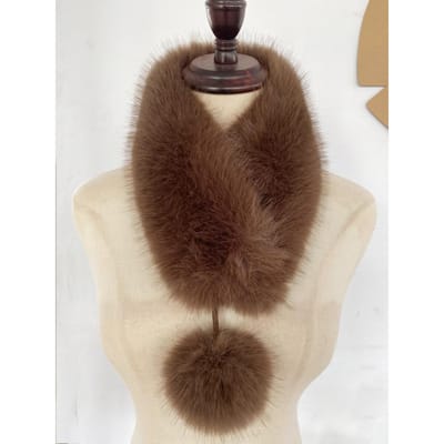 Dames Winter Sjaal: Dikke, Warme Faux Vossenbont Kraag voor een High-End Look black