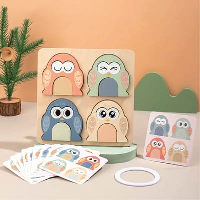 Femur - Dierenpuzzel Uil –– Uiltjes – Spel – Kinderen – Houten Puzzel – Speelgoed 3 jaar – Houten Speelgoed – Speelgoed 2 jaar – Sinterklaas – Kerst - Montessori