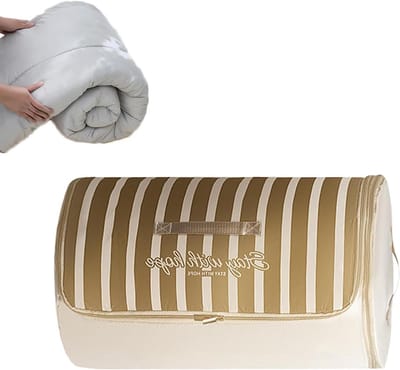 Dekbedzak, cilinder voor compressie, voor donzen dekbedden met handvat en ritssluiting, voor verhuizing, reizen, slaapkamer, onder kast