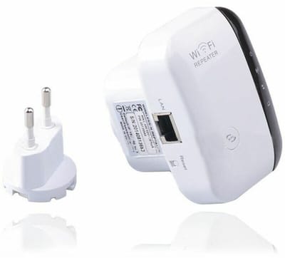 300Mbps Wi-Fi Repeater, 2,4GHz, met netwerkversterker met groot bereik, Ethernet-poort, WPS, AP-modus, eenvoudig in te stellen, compatibel met alle WLAN-apparaten) EU-stekker