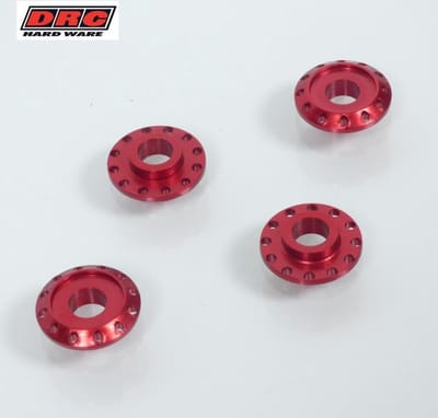 Rondelle spacer aluminium DRC T12 anodisé rouge pour moto cross enduro tuning racing