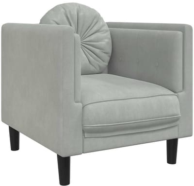 Fauteuil - Relaxzetel - Relaxstoel - Relaxfauteuil - Stoel - Met armleuning - Voor één Persoon - Fluweel - Lichtgrijs