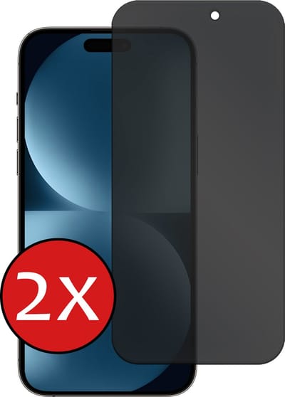 Screenprotector - 2 Stuks - Geschikt voor Apple iPhone 15 Plus - Privacy Filter - Beschermglas - Gehard Glas - Tempered Glass - Screen Protector
