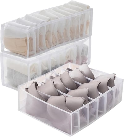 Dailygoods- Lade Organizer Opvouwbaar - Ondergoedopbergdoos - Sokorganizer - Lingerie-organizer - 6/7/11 Roosters - Wasbaar Hoogwaardig Materiaal - Ondergoedorganizer