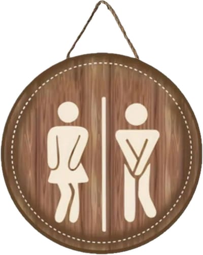 1 Stuk Houten WC-teken – Met Geslachtpictogrammen, Geschikt voor Kantoor, Hotel, Huis & Club, Zakelijk Wandontwerp
