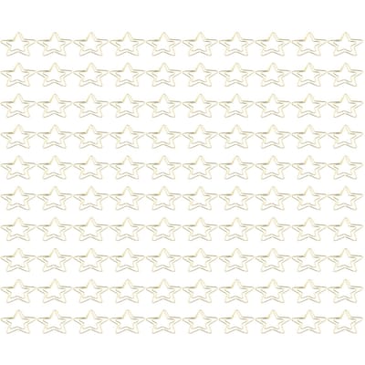 100 Pièces Trombones Dorés Métal Durable Inoxydable Doré Inaltérable Largement Utilisés Trombones Mignons pour Maison Bureau Étoile white