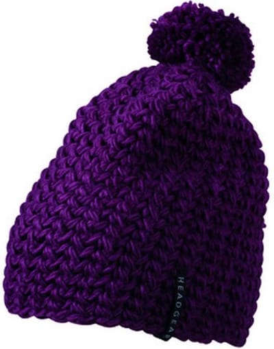 Myrtle Beach - Unisex Eenkleurige Gehaakte Muts met Pompom (Paars)