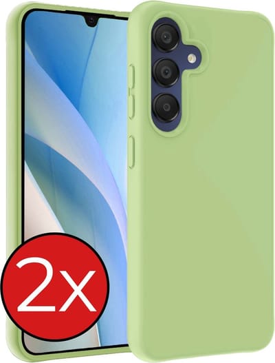 Hoesje - 2 Stuks - Geschikt voor Samsung Galaxy A15 - Sterk & Shockproof - Telefoonhoes - Back Cover - Case Siliconen - Telefoon Hoes - Groen