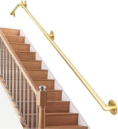 Trapleuning Reling - Stevig Handvat - Veilig Lopen - Dubbele Bescherming - 250cm Lengte - Geborsteld Metaal