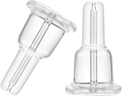 50 Stuks Oorstud Sluitingen Silicone Oorstopper Reserveonderdelen voor Oorbellen Duidelijk Universeel 1×0.6×0.6cm voor Dames en Meisjes