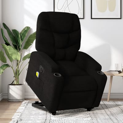 vidaXL - Sta-op-massagestoel - elektrisch - verstelbaar - stof - zwart