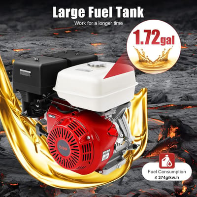 Benzinemotor Vervangingsmotor - 4-takt Motor - Tuinonderhoud - Lage Brandstofconsumptie - 212 cc - Rood
