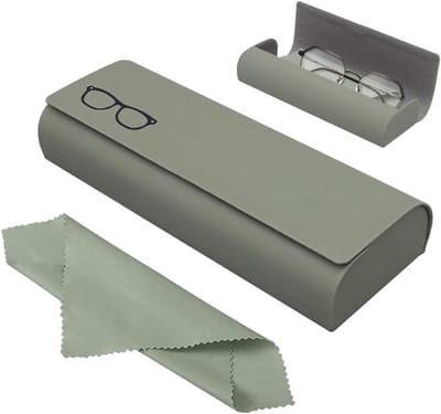 Premium PU Leren Hardcase voor Zonnebrillen en Leesbrillen met Microfiber Doek - Ideaal voor Dames en Heren, Bescherming en Stijl