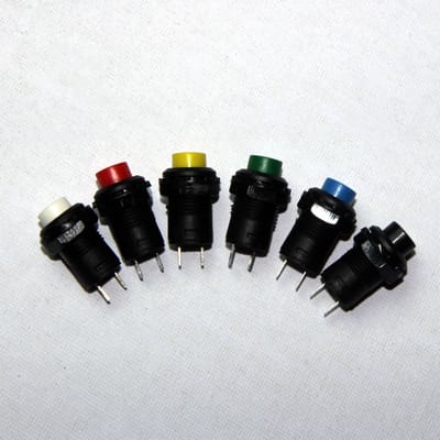 Ronde Drukknop - DIY Schakelaar - Elektronica Projecten - Niet-Momentane Werking - 12mm Diameter - Rood