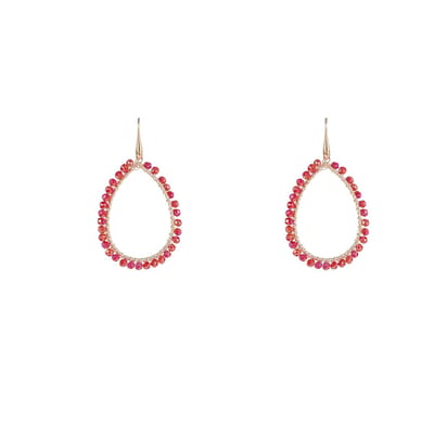Day&Eve by Go Dutch Label Oorhangers Open Druppel Smal Fuchsia