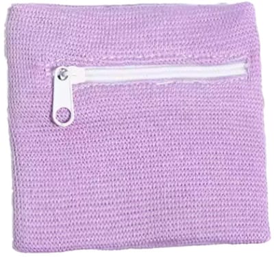 CHPN - Polsbandje met rits - Polsband met opbergzakje - Zweetbandje met Rits - Voor Sport en Fitness - Sleutelzakje - 8 x 8 CM - Lila - Festivaltasje - Festival polsband