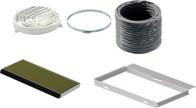 Siemens LZ11IBI16 - Clean Air recirculatiekit - geschikt voor geïntegreerde blokdesign schouwkap iQ300, 60/80/90 cm - Zwart