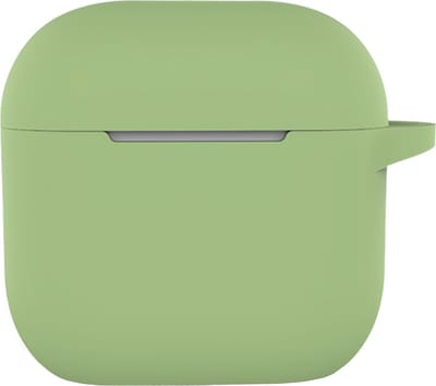 Hoesje - Geschikt voor Apple AirPods 4 - met Clip - Siliconen Hoes - Silicone Case Cover - Groen