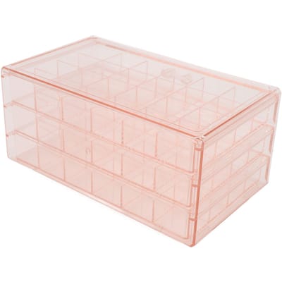 Sieradendoos 3 Lagen 72 Vakken Antioxiderend Acryl Transparante Sieraden Organizer voor Oorbel Ketting