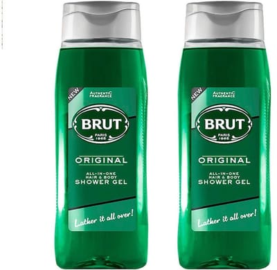 Brut Douchegel XL Formaat - Voordeelverpakking 2 x 500 ml - 2IN1 Formule - All Over Hair & Bodywash