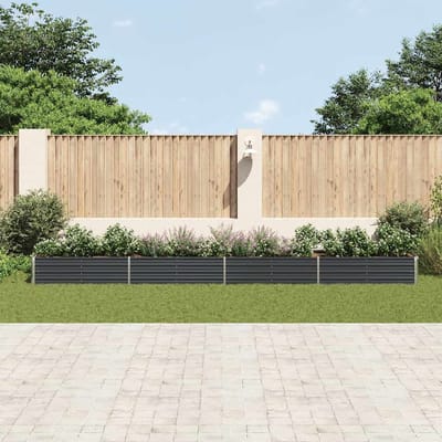 vidaXL - Plantenbak - verhoogd - 600x80x45 - cm - gegalvaniseerd - staal - antraciet